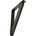 thumbnail image 1 of Ekena Millwork 2"W x 12"D x 15"H Traditional Wrought Iron Bracket, (Triple center brace), Antiqued Warm Silver, 1 of 8