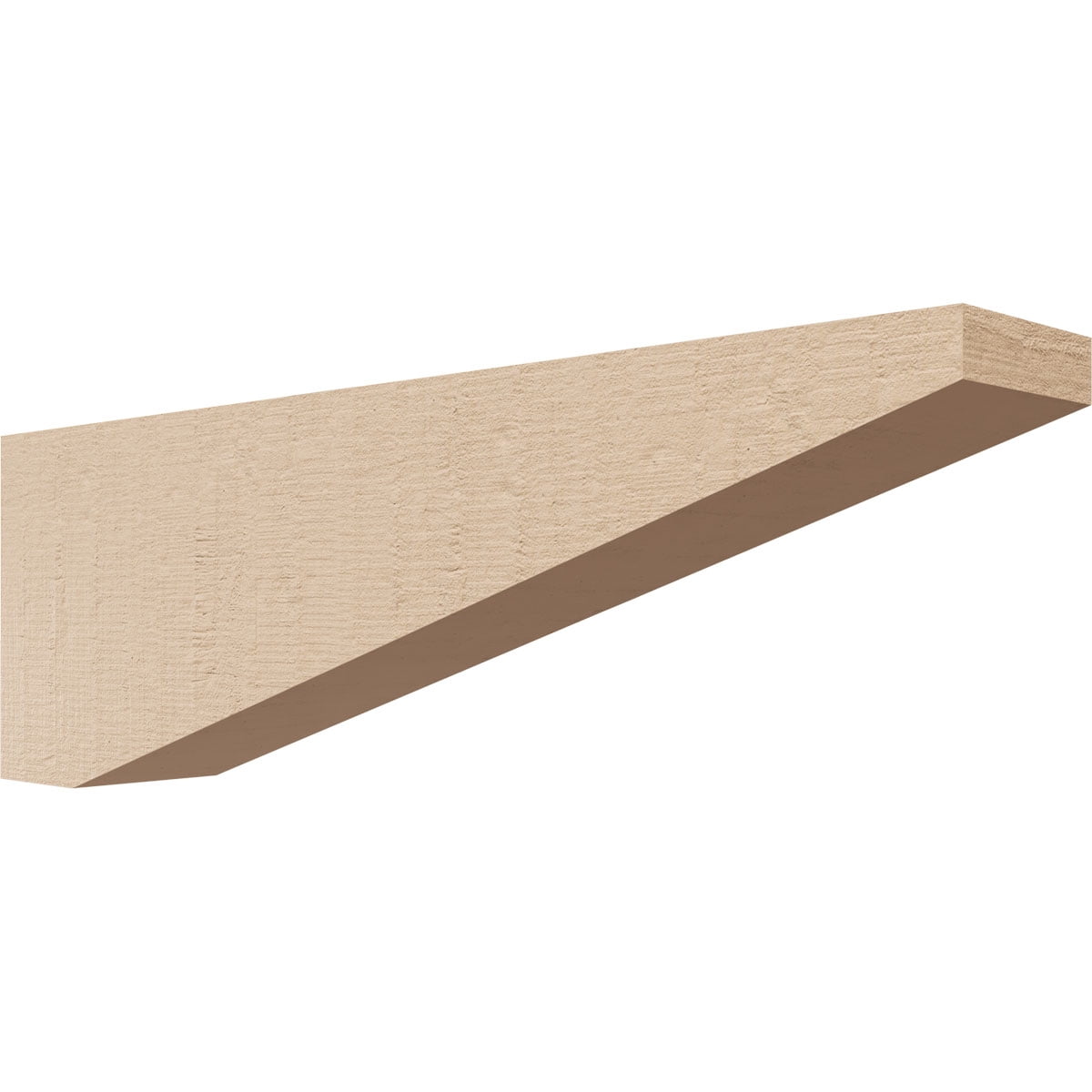 2"W x 12"D x 4"H Thin Concord Rough Cedar Woodgrain TimberThane Corbel, Primed Tan