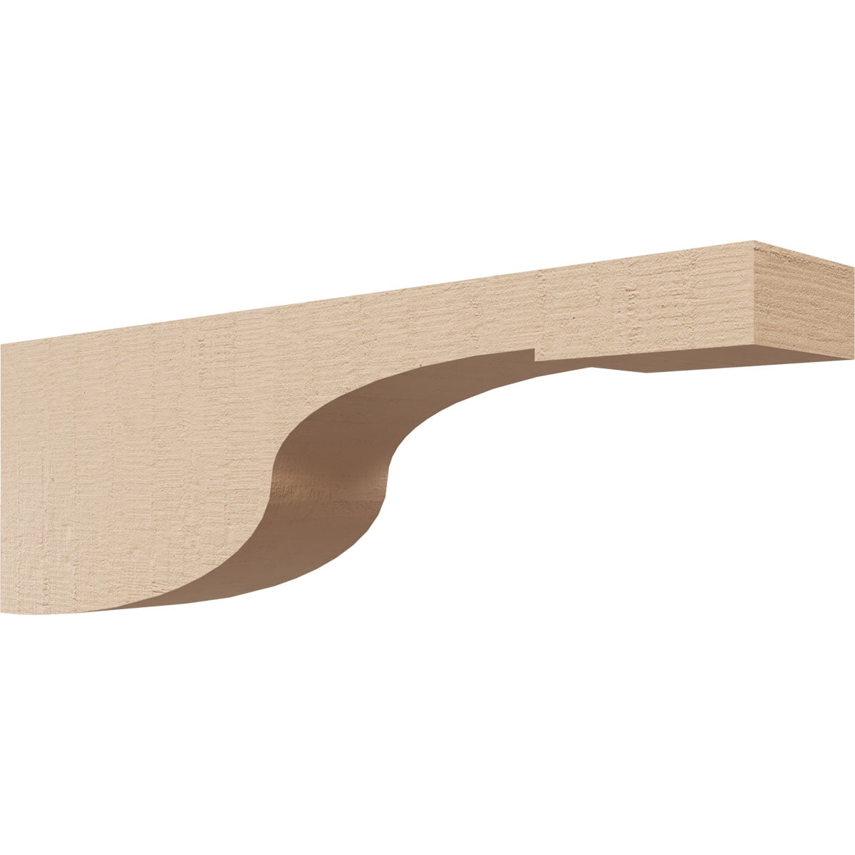2"W x 12"D x 4"H Thin Del Monte Rough Cedar Woodgrain TimberThane Corbel, Primed Tan