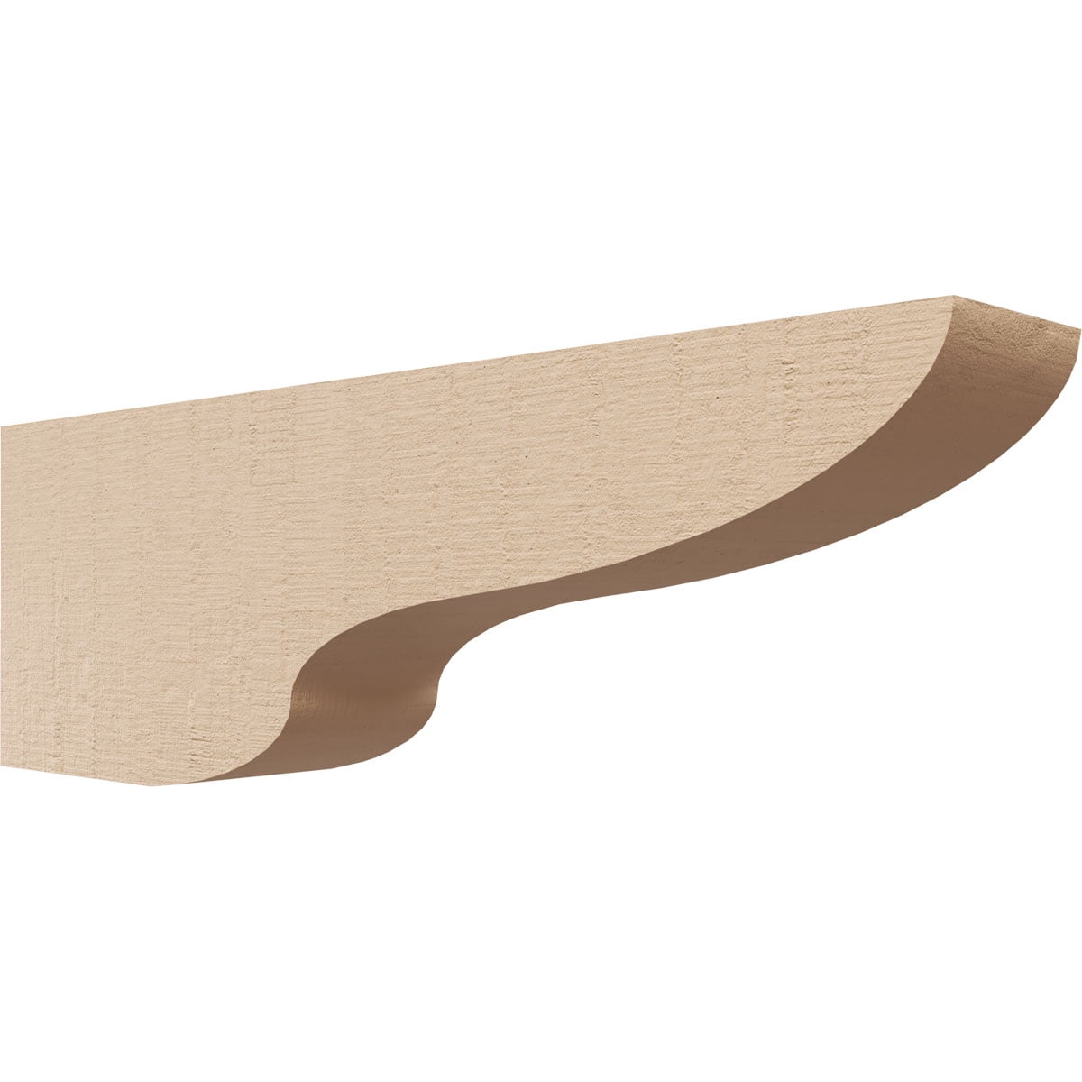 2"W x 12"D x 4"H Thin Greensboro Rough Cedar Woodgrain TimberThane Corbel, Primed Tan