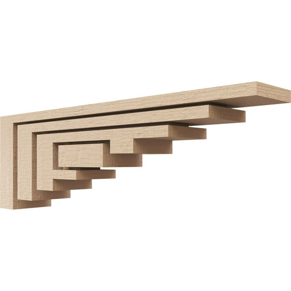 2"W x 12"D x 4"H Thin Landon Rough Cedar Woodgrain TimberThane Corbel, Primed Tan