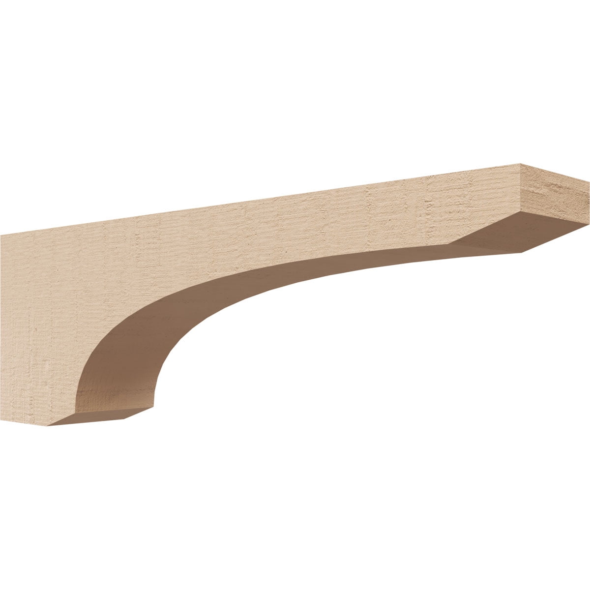 2"W x 12"D x 4"H Thin Legacy Rough Cedar Woodgrain TimberThane Corbel, Primed Tan