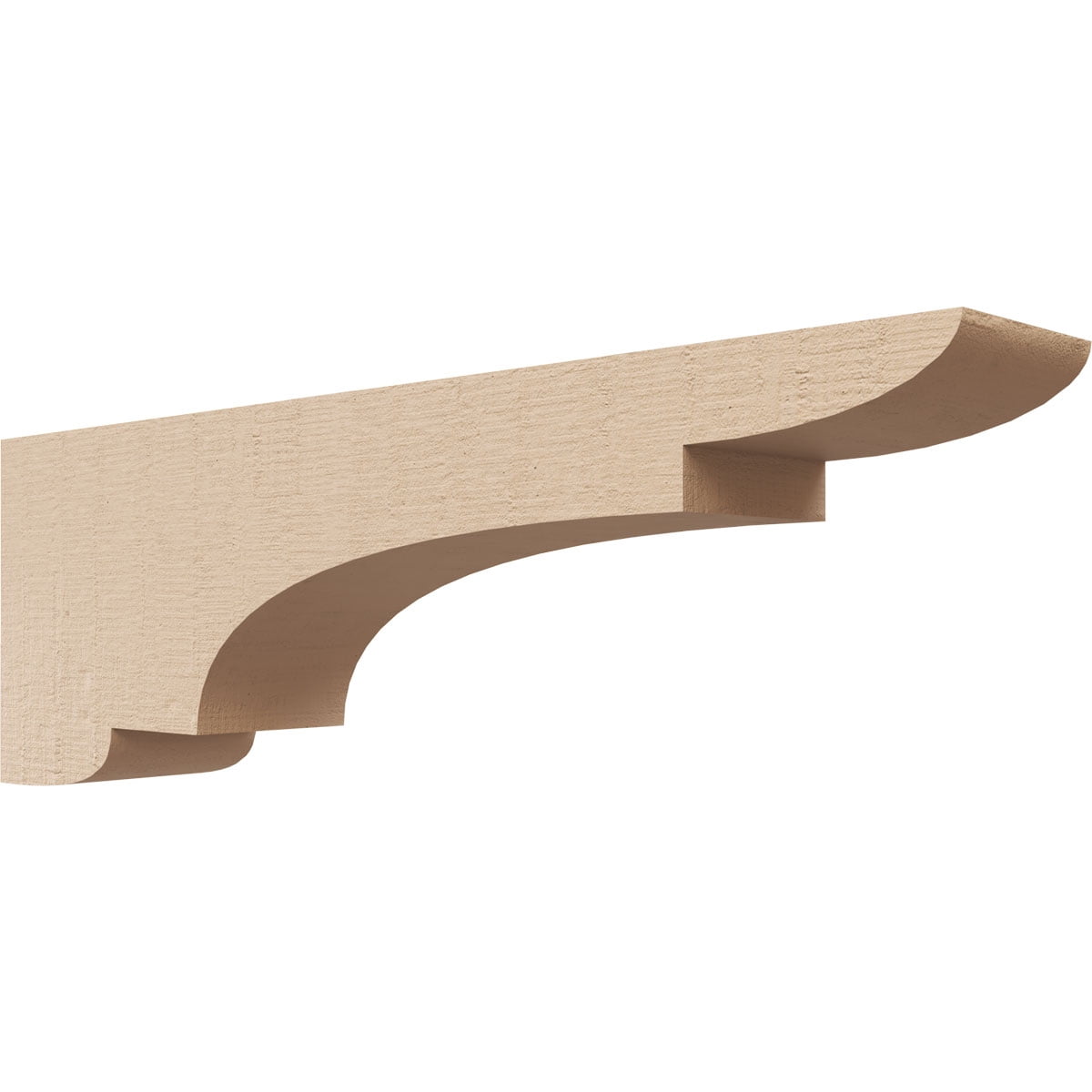 2"W x 12"D x 4"H Thin New Brighton Rough Cedar Woodgrain TimberThane Corbel, Primed Tan