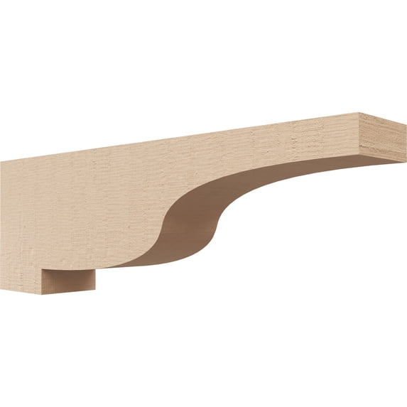 2"W x 12"D x 4"H Thin Newport Rough Cedar Woodgrain TimberThane Corbel, Primed Tan