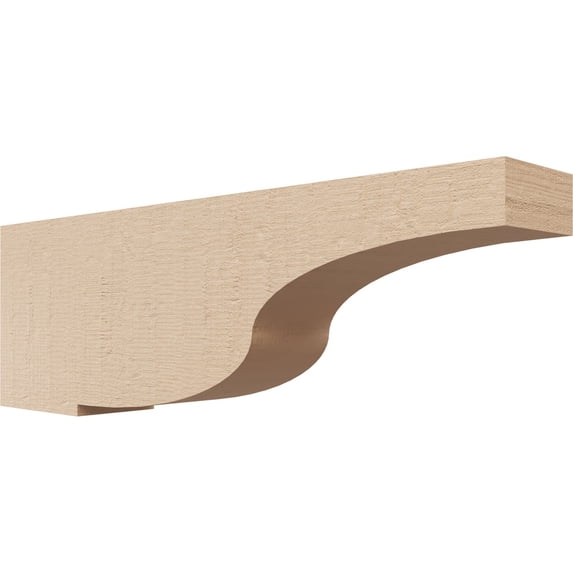 2"W x 12"D x 4"H Thin Van Buren Rough Cedar Woodgrain TimberThane Corbel, Primed Tan
