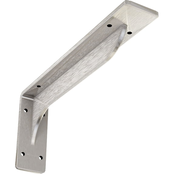 Ekena Millwork 2"W x 12"D x 5 1/4"H Embrey Steel Bracket, Stainless Steel