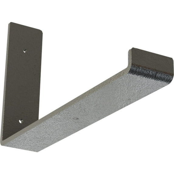 Ekena Millwork 2"W x 12"D x 7"H Steel Hanging Shelf Bracket, Hammered Gray