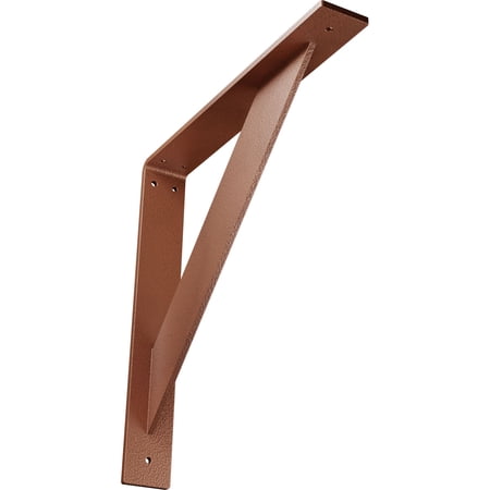 Ekena Millwork 2"W x 14"D x 14"H Traditional Steel Bracket, Hammered Copper