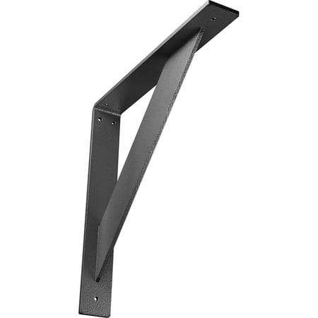 Ekena Millwork 2"W x 14"D x 14"H Traditional Steel Bracket, Hammered Silver