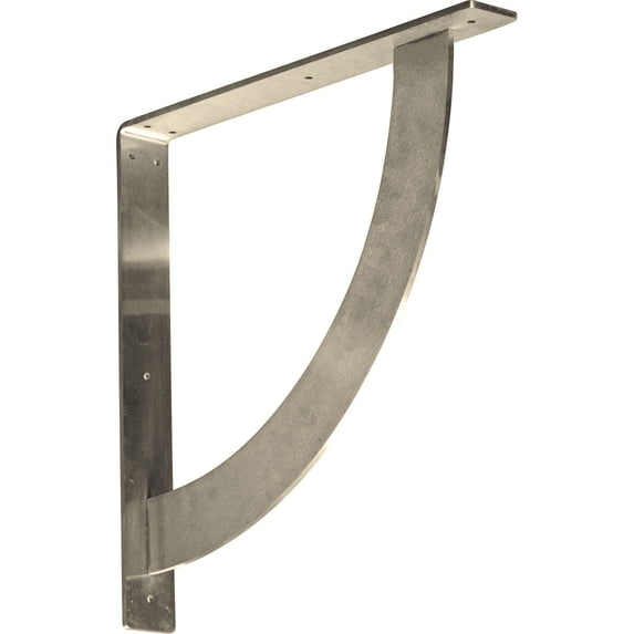 Ekena Millwork 2"W x 16"D x 16"H Bulwark Bracket, Stainless Steel (2-Pack)