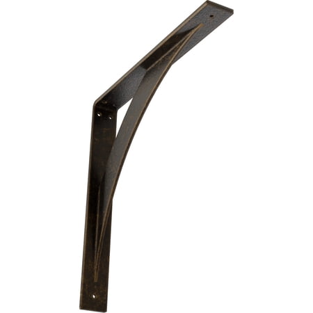 Ekena Millwork 2"W x 16"D x 16"H Legacy Steel Bracket, Antiqued Brass