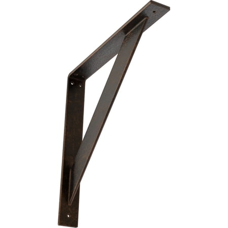 Ekena Millwork 2"W x 16"D x 16"H Traditional Steel Bracket, Antiqued Bronze