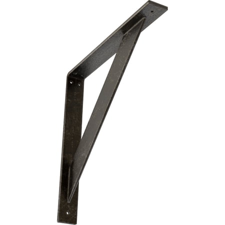 Ekena Millwork 2"W x 16"D x 16"H Traditional Steel Bracket, Antiqued Warm Silver