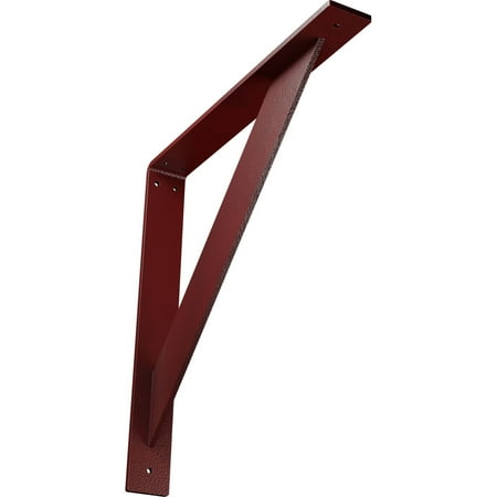 Ekena Millwork 2"W x 16"D x 16"H Traditional Steel Bracket, Hammered Bright Red