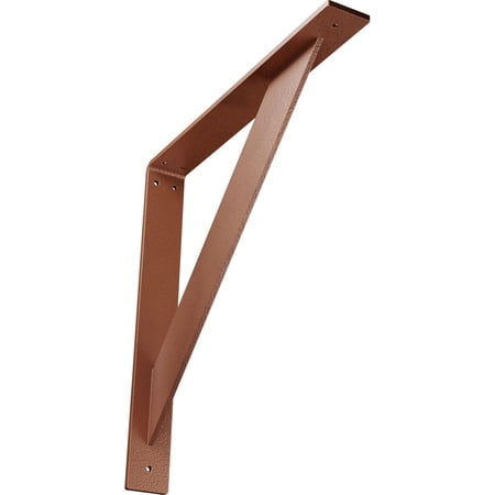 Ekena Millwork 2"W x 16"D x 16"H Traditional Steel Bracket, Hammered Copper