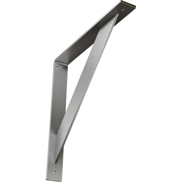 Ekena Millwork 2"W x 16"D x 16"H Traditional Steel Bracket, Stainless Steel