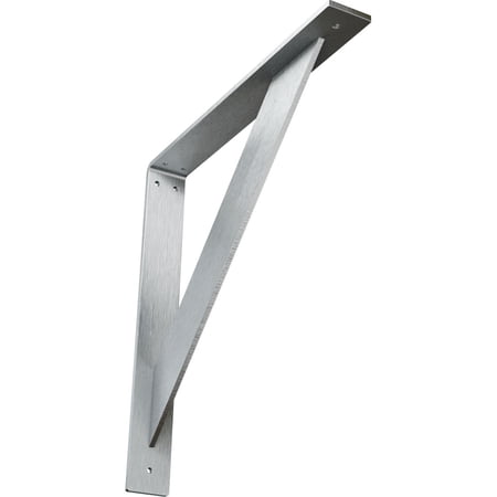 Ekena Millwork 2"W x 16"D x 16"H Traditional Steel Bracket, Unfinished