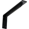 thumbnail image 1 of Ekena Millwork 2"W x 16"D x 6 1/2"H Embrey Steel Bracket, Powder Coated Black, 1 of 11