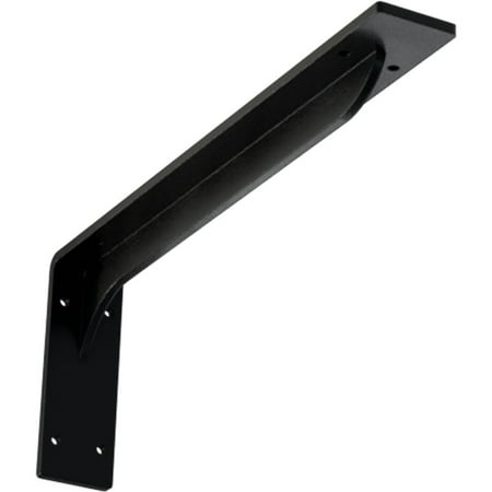Ekena Millwork 2"W x 16"D x 6 1/2"H Embrey Steel Bracket, Powder Coated Black