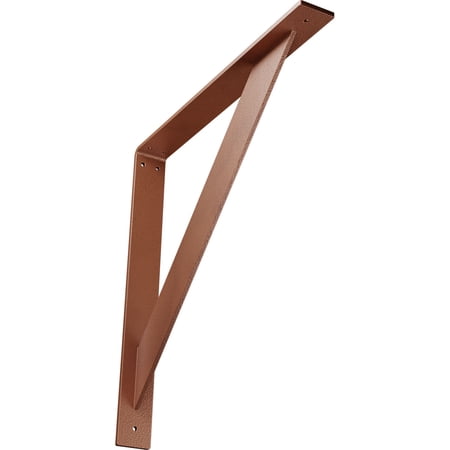 Ekena Millwork 2"W x 18"D x 18"H Traditional Steel Bracket, Hammered Copper