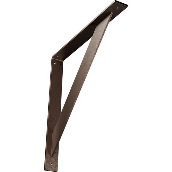 Ekena Millwork 2"W x 18"D x 18"H Traditional Steel Bracket, Hammered Dark Bronze
