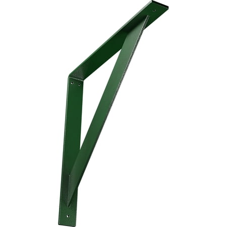 Ekena Millwork 2"W x 18"D x 18"H Traditional Steel Bracket, Hammered Deep Green