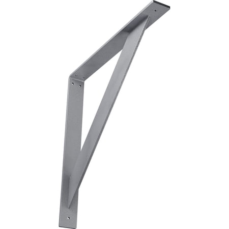 Ekena Millwork 2"W x 18"D x 18"H Traditional Steel Bracket, Hammered Light Blue