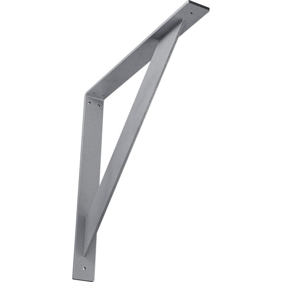 Ekena Millwork 2"W x 18"D x 18"H Traditional Steel Bracket, Hammered Light Blue