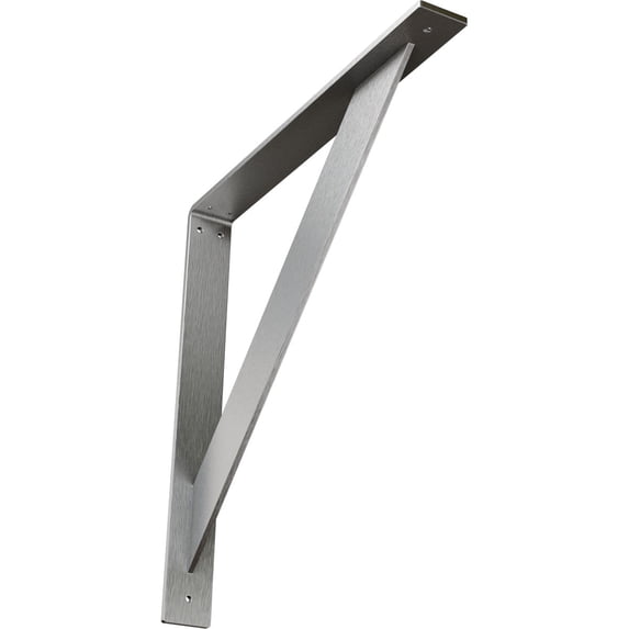Ekena Millwork 2"W x 18"D x 18"H Traditional Steel Bracket, Stainless Steel