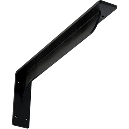 Ekena Millwork 2"W x 18"D x 6 1/2"H Embrey Steel Bracket, Powder Coated Black