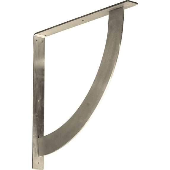 Ekena Millwork 2"W x 20"D x 20"H Bulwark Bracket, Stainless Steel (2-Pack)