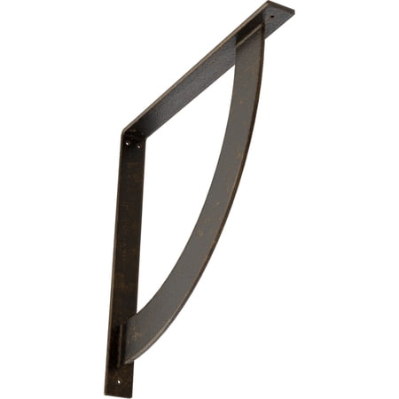 Ekena Millwork 2"W x 20"D x 20"H Bulwark Steel Bracket, Antiqued Brass