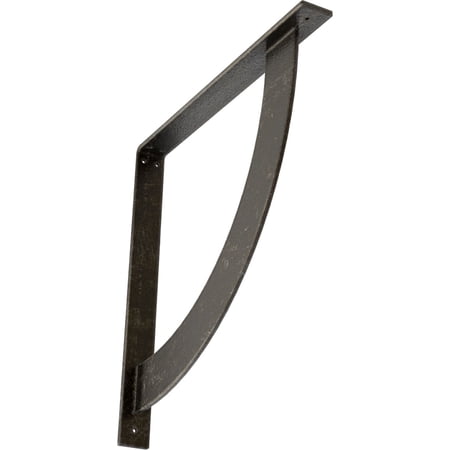 Ekena Millwork 2"W x 20"D x 20"H Bulwark Steel Bracket, Antiqued Warm Silver