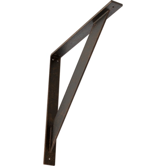 Ekena Millwork 2"W x 20"D x 20"H Traditional Steel Bracket, Antiqued Bronze