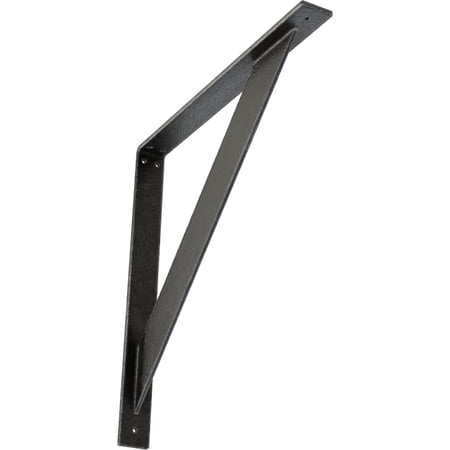 Ekena Millwork 2"W x 20"D x 20"H Traditional Steel Bracket, Antiqued Pewter