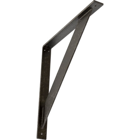 Ekena Millwork 2"W x 20"D x 20"H Traditional Steel Bracket, Antiqued Warm Silver