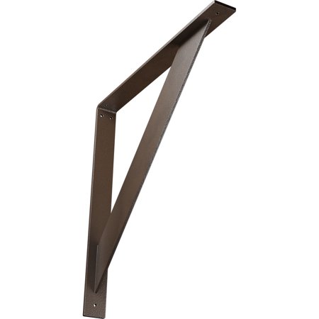 Ekena Millwork 2"W x 20"D x 20"H Traditional Steel Bracket, Hammered Brown