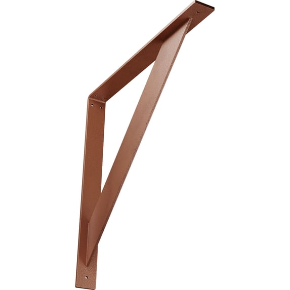 Ekena Millwork 2"W x 20"D x 20"H Traditional Steel Bracket, Hammered Copper
