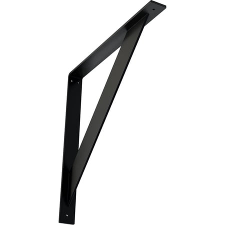 Ekena Millwork 2"W x 20"D x 20"H Traditional Steel Bracket, Powder Coated Black