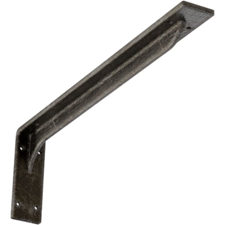 Ekena Millwork 2"W x 20"D x 6 1/2"H Embrey Steel Bracket, Antiqued Warm Silver