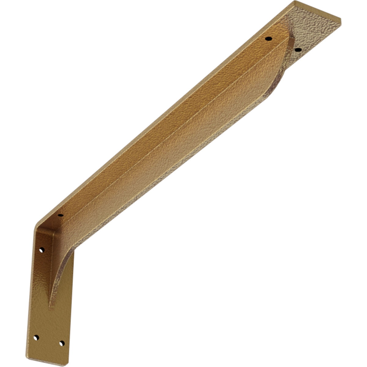 Hammered Gold Steel Bracket 20" Urban Farmhouse Shelf Support