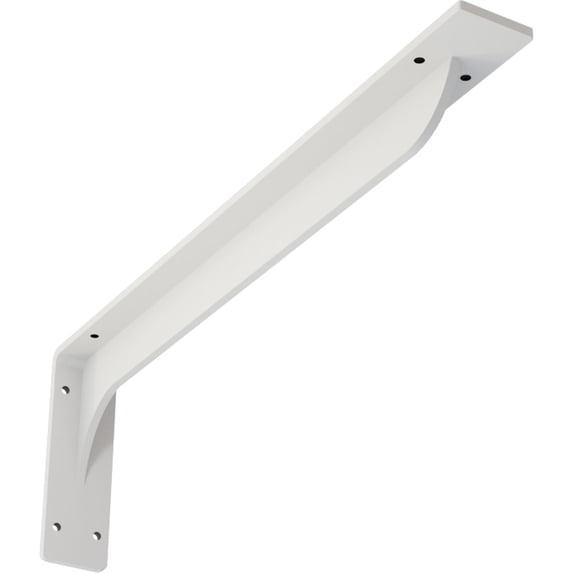 Ekena Millwork 2"W x 20"D x 6 1/2"H Embrey Steel Bracket, White Primer
