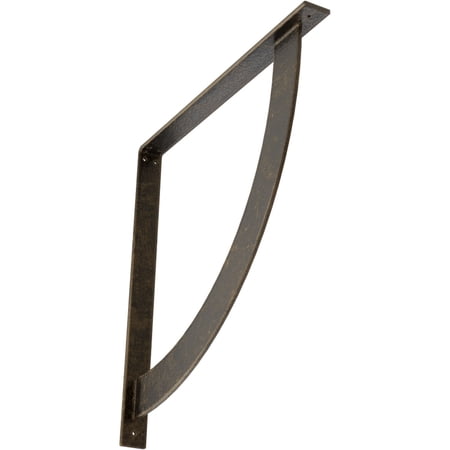 Ekena Millwork 2"W x 24"D x 24"H Bulwark Steel Bracket, Antiqued Pale Gold
