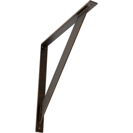 Ekena Millwork 2"W x 24"D x 24"H Traditional Steel Bracket, Antiqued Bronze