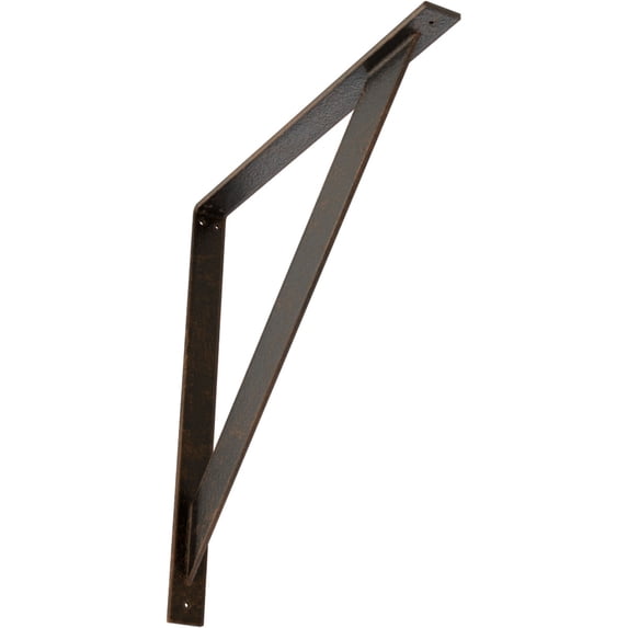 Ekena Millwork 2"W x 24"D x 24"H Traditional Steel Bracket, Antiqued Bronze