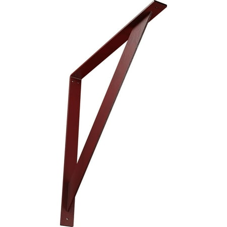Ekena Millwork 2"W x 24"D x 24"H Traditional Steel Bracket, Hammered Bright Red