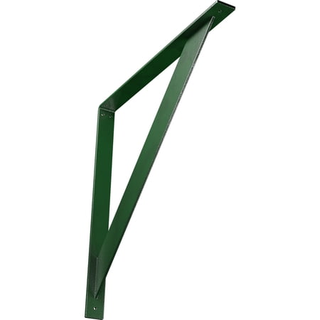 Ekena Millwork 2"W x 24"D x 24"H Traditional Steel Bracket, Hammered Deep Green
