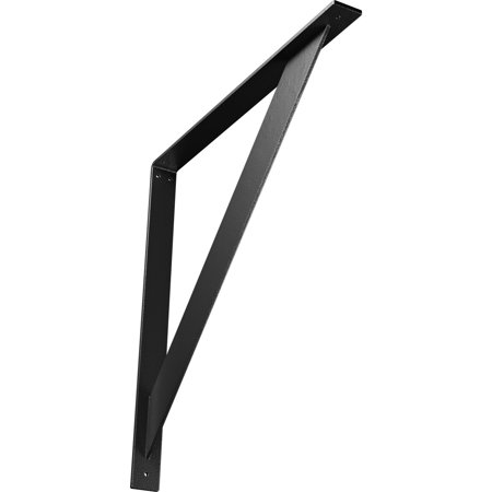 Ekena Millwork 2"W x 24"D x 24"H Traditional Steel Bracket, Hammered Silver
