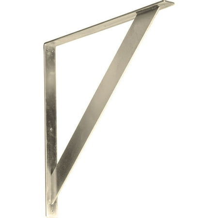 Ekena Millwork 2"W x 24"D x 24"H Traditional Steel Bracket, Stainless Steel