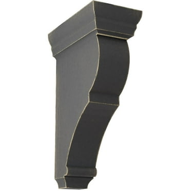 Ekena Millwork 2"W x 4 1/2"D x 8"H Small Rojas Wood Vintage Decor Corbel, Black